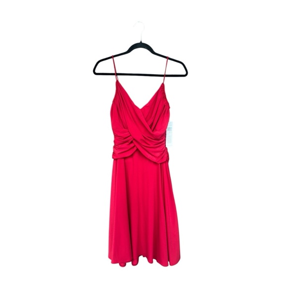 London Times Women’s Spaghetti Straps Red Cocktail Dress Size 10 Wedding NWT - Picture 1 of 6